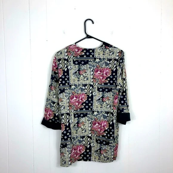 Vintage Floral Open Front Blazer Sz S - Picture 7 of 9